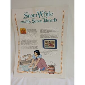 Disney Snow White Vintage Grenada Postage Stamp Book‎ Page Art Print Collectible